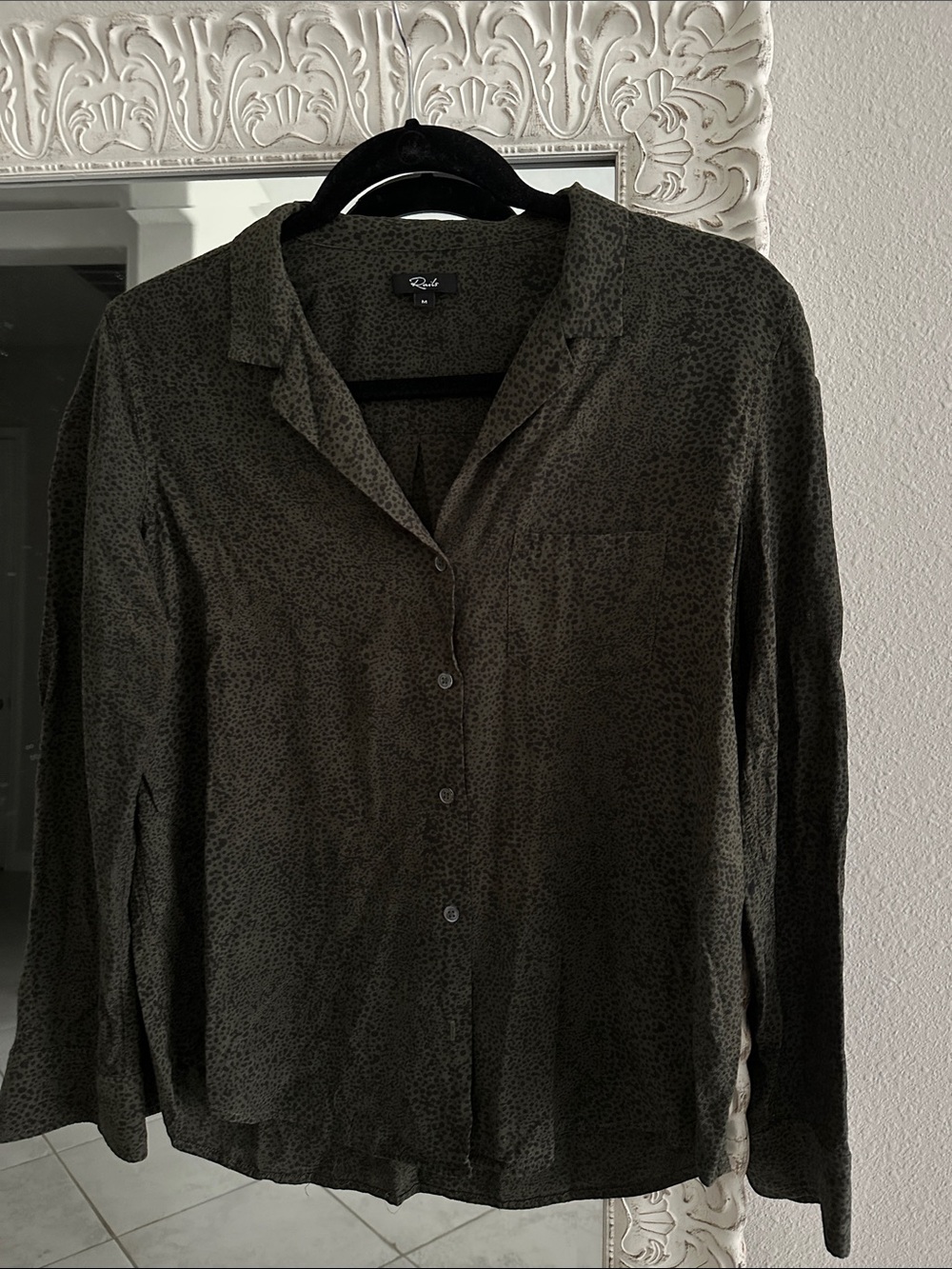 Rails Rebel Olive Speckled Button Down Shirt